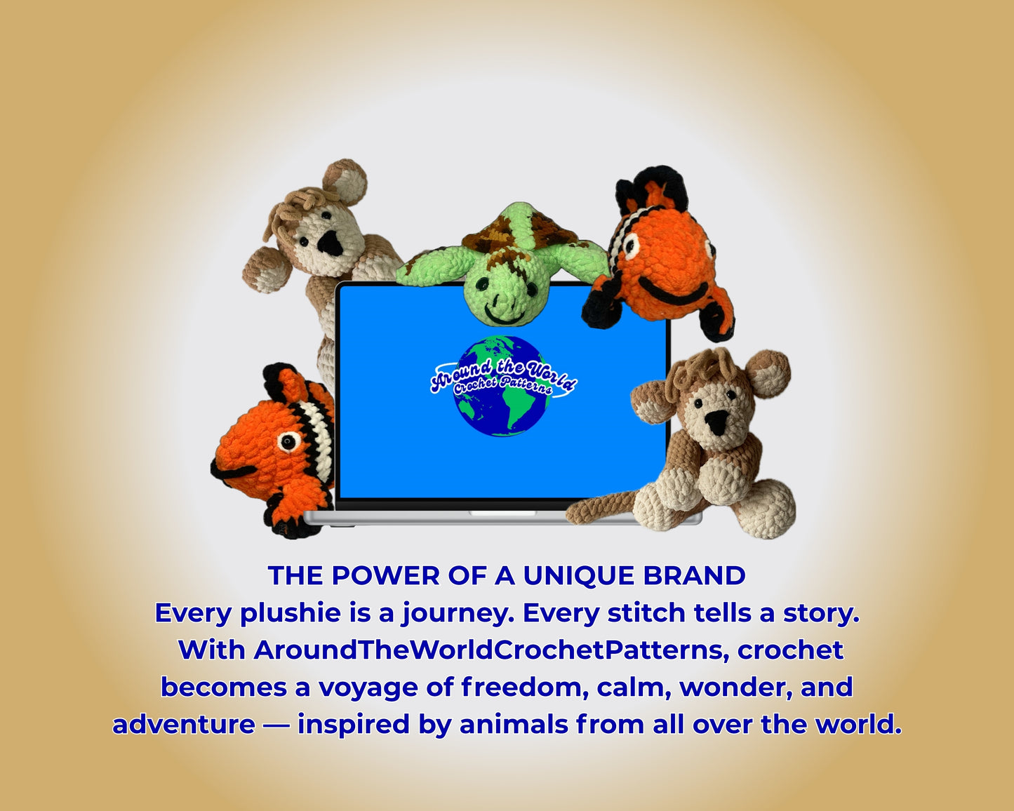 MEGA INDONESIAN BUNDLE: 3 CROCHET PATTERNS: MONKEY, SEA TURTLE AND CLOWN FISH + EBOOK Your Passport to Crochet: A Beginner’s Journey with Around the World Patterns