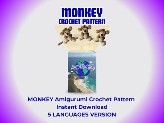 Monkey Amigurumi Crochet Pattern - Easy PDF for Beginners