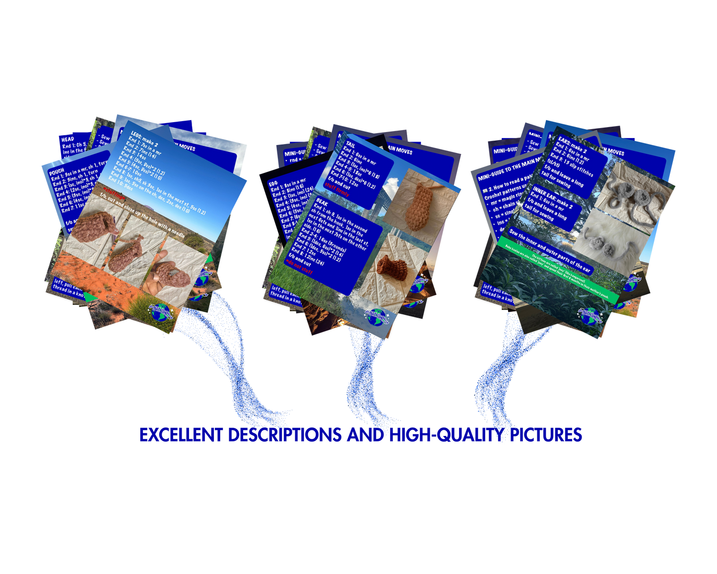 AUSTRALIAN BUNDLE 3 CROCHET PATTERNS: KANGAROO, PLATYPUS AND KOALA