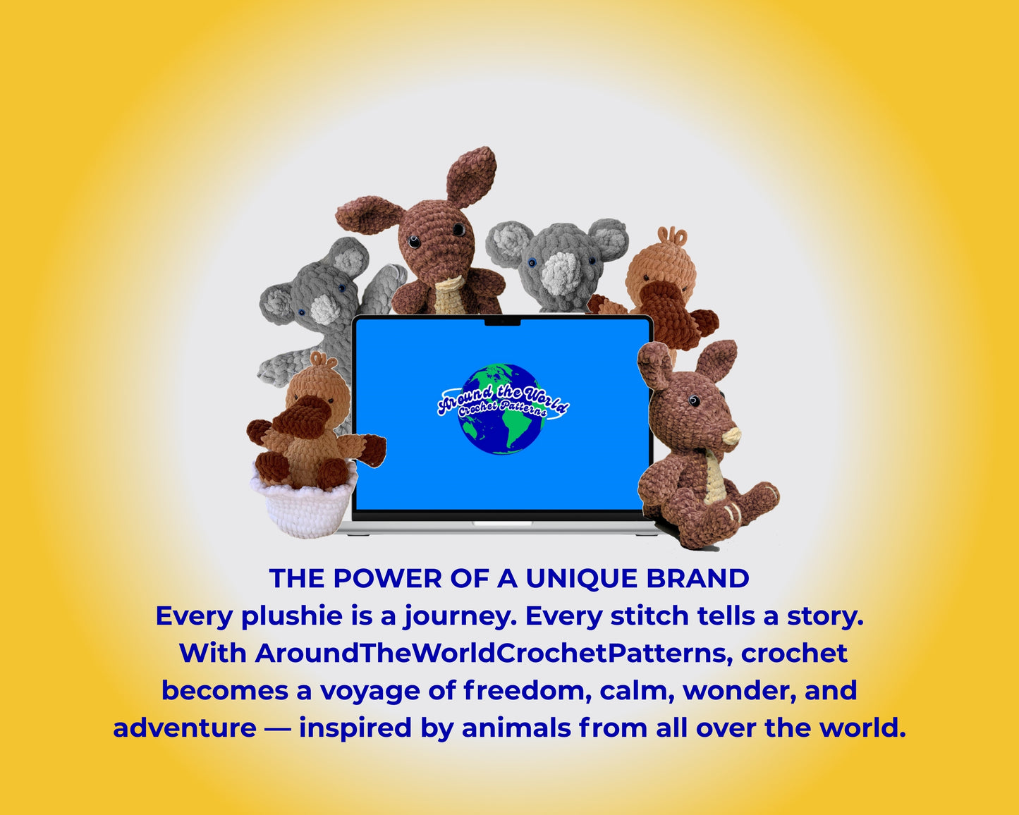 AUSTRALIAN BUNDLE 3 CROCHET PATTERNS: KANGAROO, PLATYPUS AND KOALA