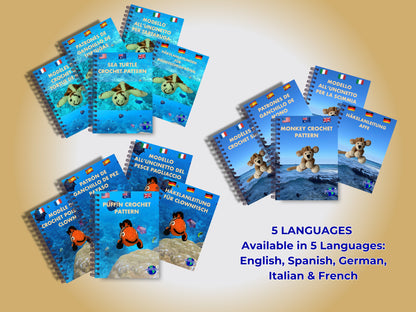 MEGA INDONESIAN BUNDLE: 3 CROCHET PATTERNS: MONKEY, SEA TURTLE AND CLOWN FISH + EBOOK Your Passport to Crochet: A Beginner’s Journey with Around the World Patterns