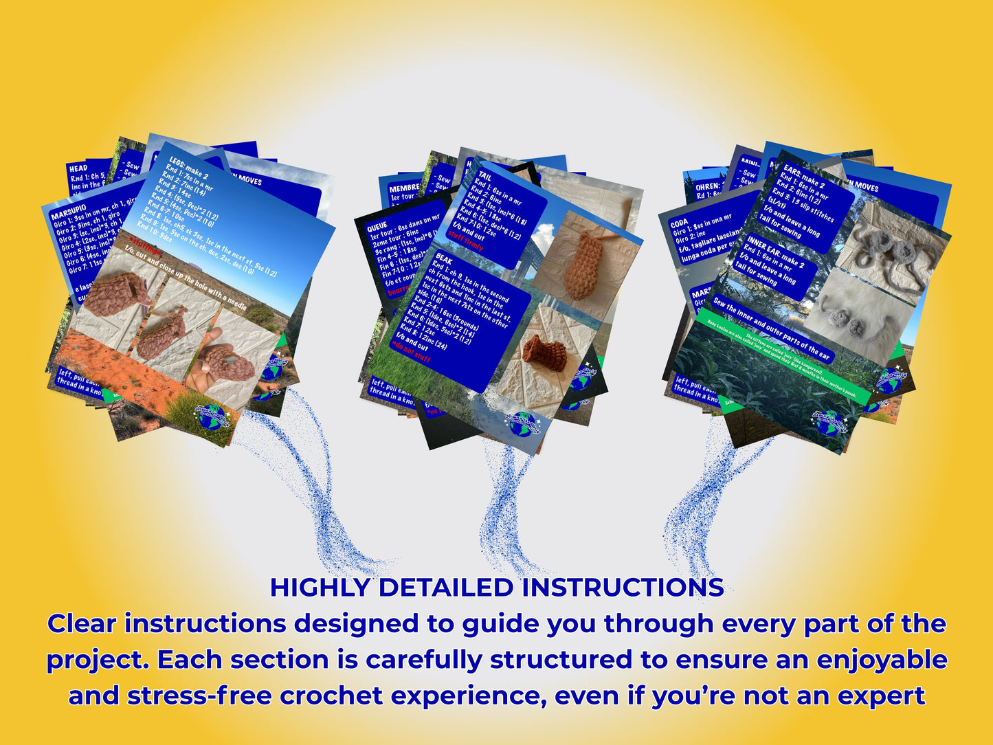 AUSTRALIAN BUNDLE 3 CROCHET PATTERNS: KANGAROO, PLATYPUS AND KOALA