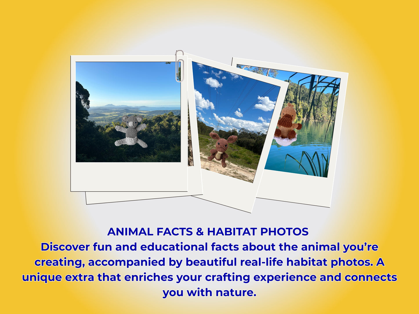 AUSTRALIAN BUNDLE 3 CROCHET PATTERNS: KANGAROO, PLATYPUS AND KOALA