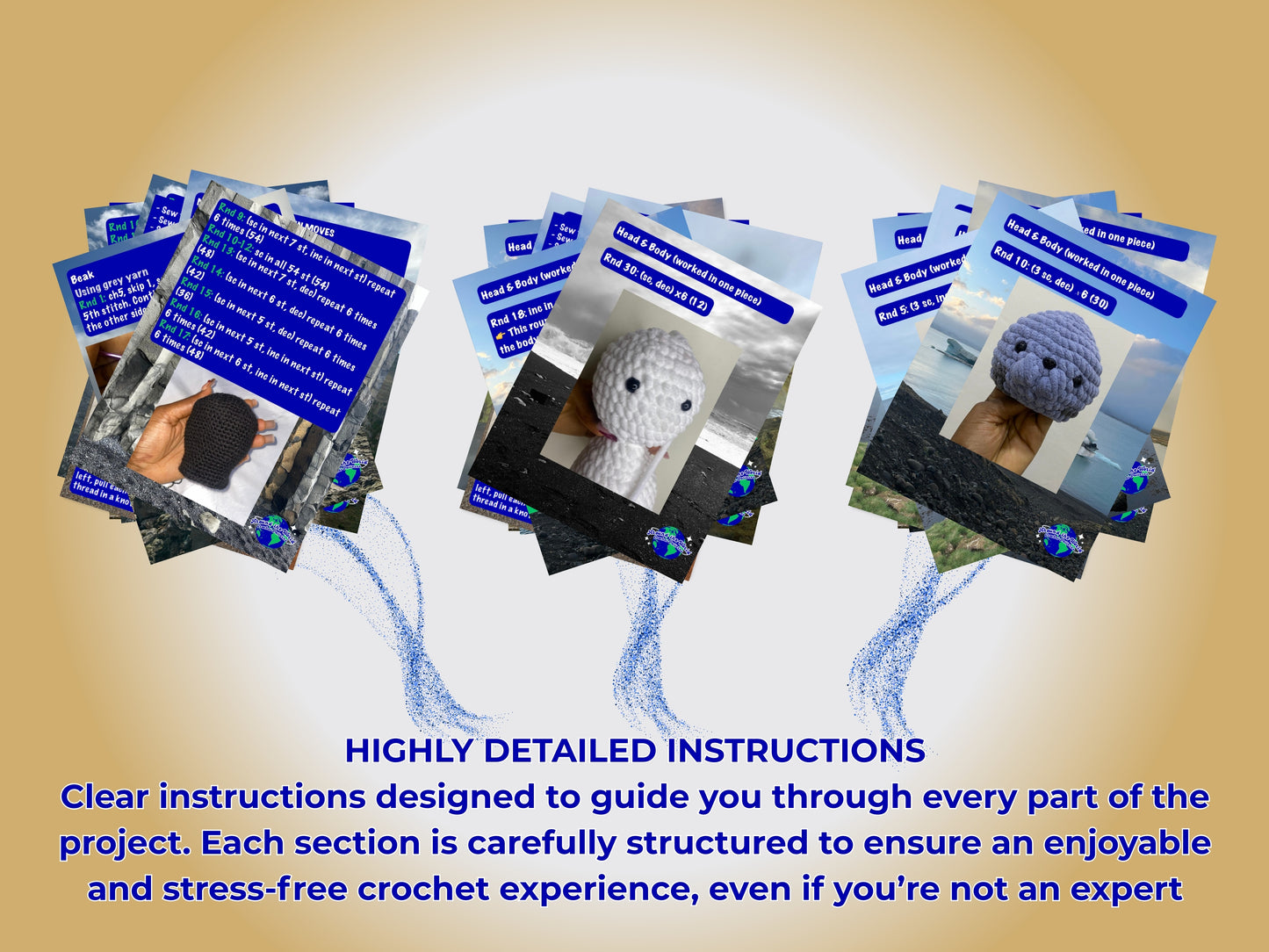 MEGA ARCTIC BUNDLE: 3 CROCHET PATTERNS: PUFFIN, POLAR BEAR AND SEAL + EBOOK Your Passport to Crochet: A Beginner’s Journey with Around the World Patterns